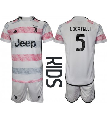 Juventus Manuel Locatelli #5 Udebanesæt Børn 2023-24 Kort ærmer (+ korte bukser)